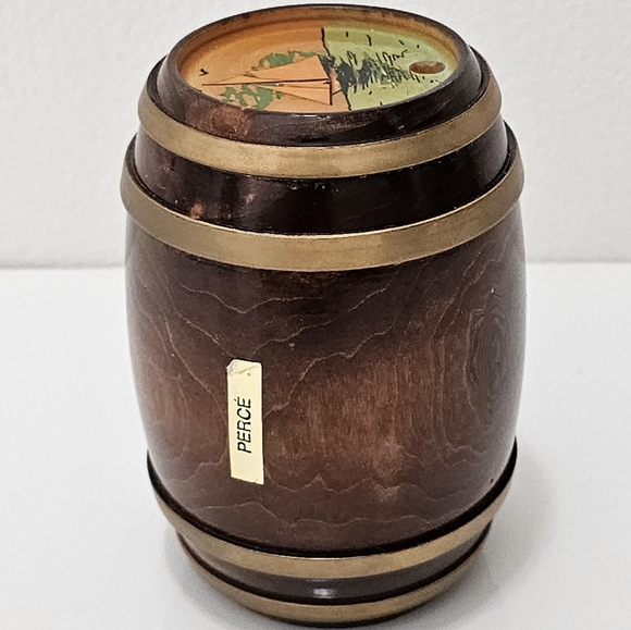 PERCE Wooden Barrell with Sail Boat Coin Piggy Bank - Picture 13 of 16
